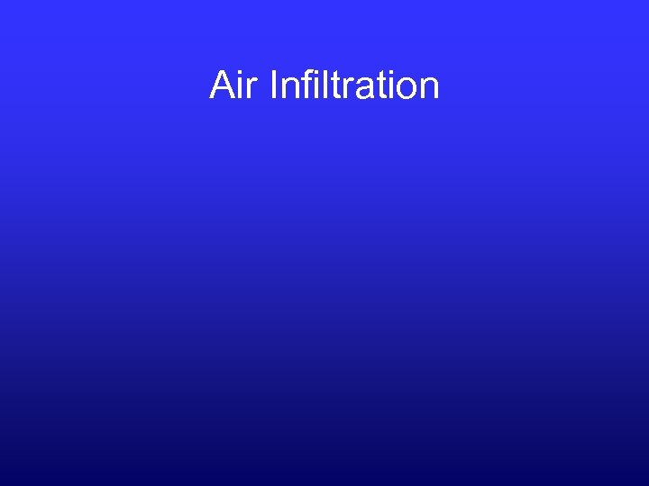 Air Infiltration 