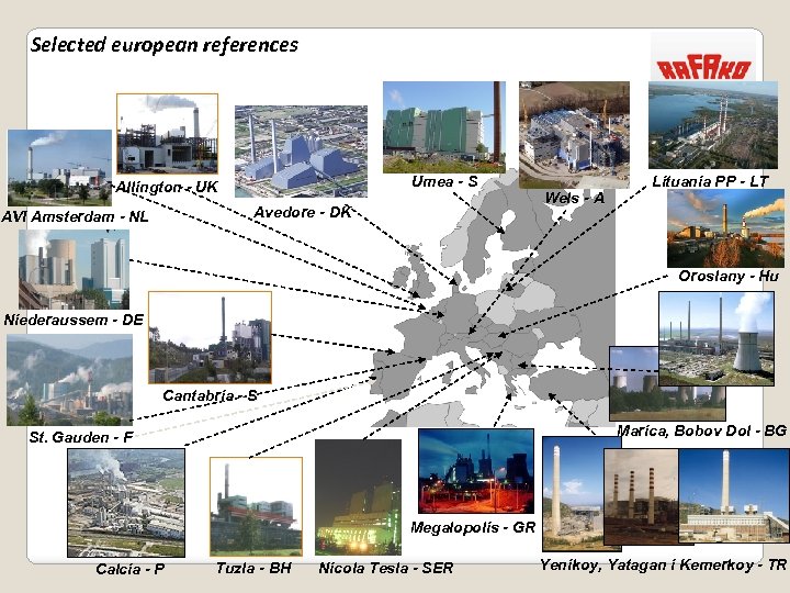Selected european references Umea - S Allington - UK Avedore - DK AVI Amsterdam