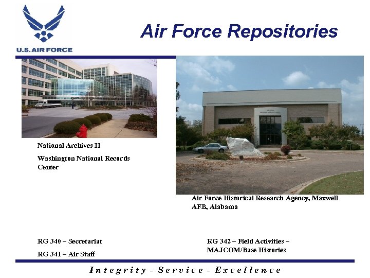 Air Force Repositories National Archives II Washington National Records Center Air Force Historical Research