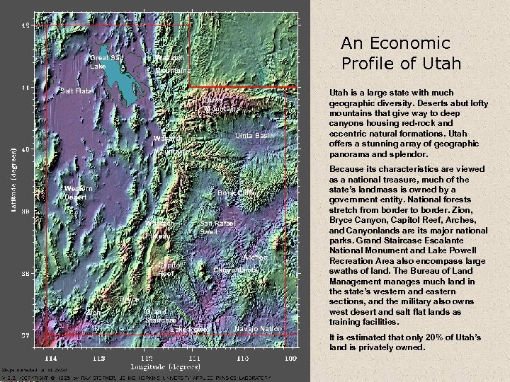 Great Salt Lake An Economic Profile of Utah Wasatch Mountains Salt Flats Uinta Mountains