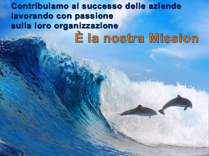 Contribuiamo al successo delle aziende lavorando con passione sulla loro organizzazione È la nostra