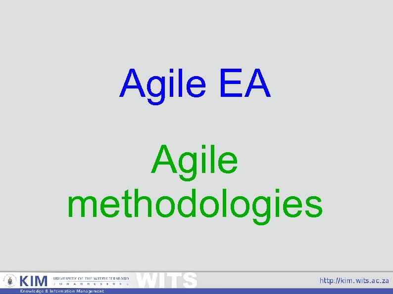 Agile EA Agile methodologies 