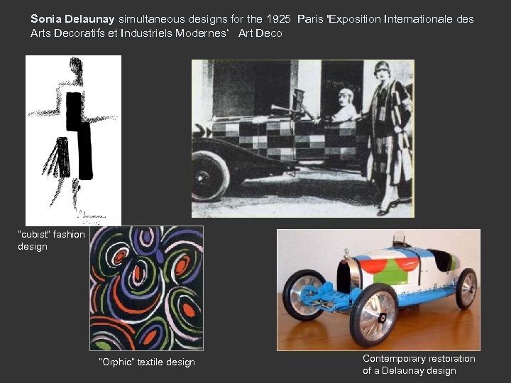 Sonia Delaunay simultaneous designs for the 1925 Paris 'Exposition Internationale des Arts Decoratifs et