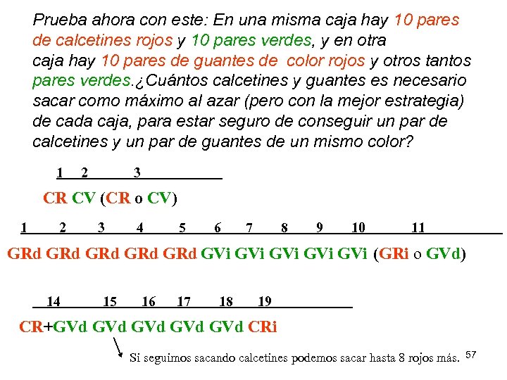 Prueba ahora con este: En una misma caja hay 10 pares de calcetines rojos