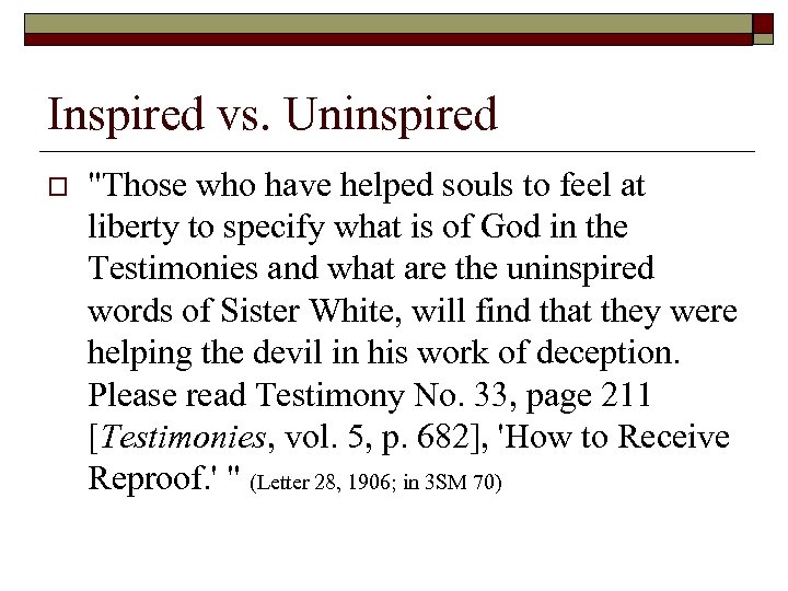 Inspired vs. Uninspired o 