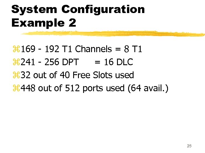 System Configuration Example 2 z 169 - 192 T 1 Channels = 8 T