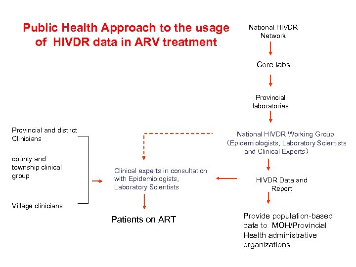 Public Health Approach to the usage of HIVDR data in ARV treatment National HIVDR