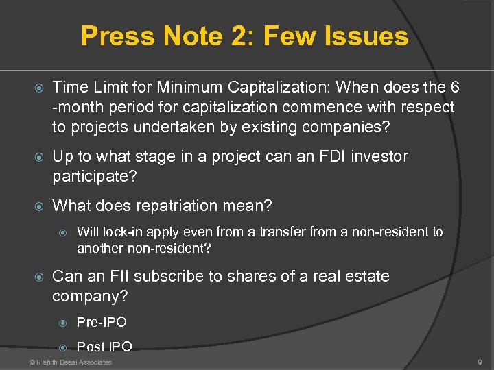 Press Note 2: Few Issues Time Limit for Minimum Capitalization: When does the 6