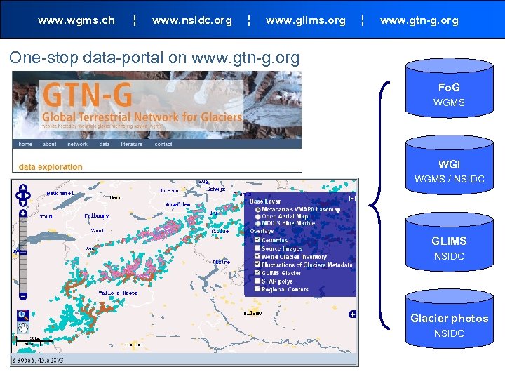 www. wgms. ch ¦ www. nsidc. org ¦ www. glims. org ¦ www. gtn-g.