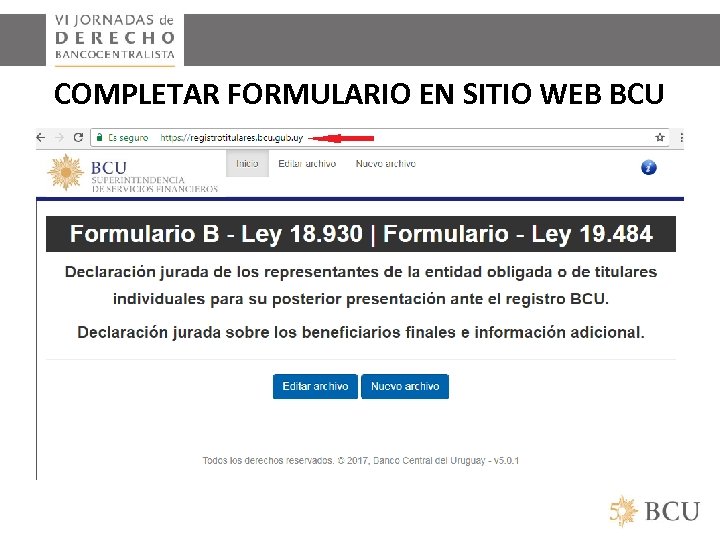 COMPLETAR FORMULARIO EN SITIO WEB BCU 