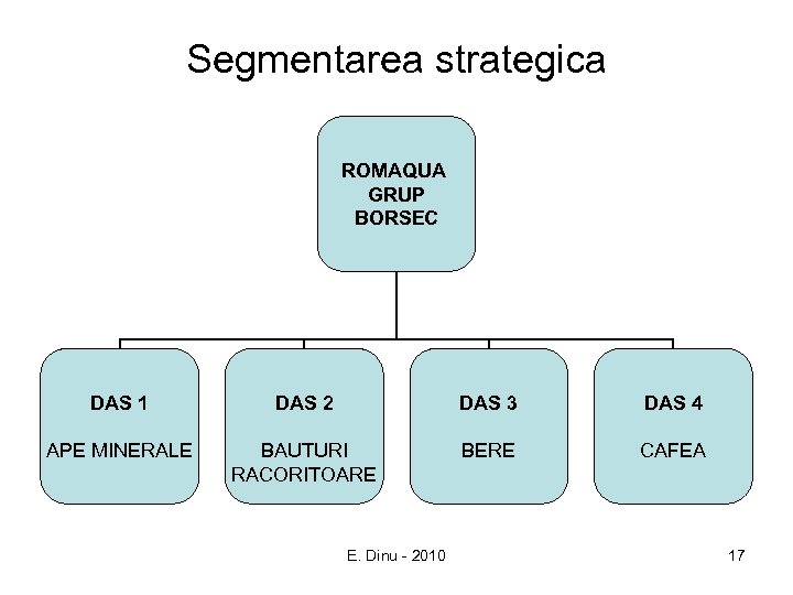 Segmentarea strategica ROMAQUA GRUP BORSEC DAS 1 DAS 2 DAS 3 DAS 4 APE