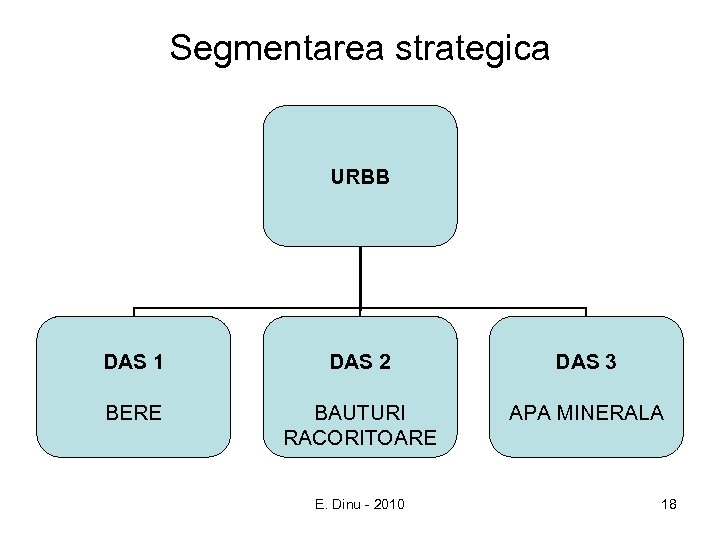 Segmentarea strategica URBB DAS 1 DAS 2 DAS 3 BERE BAUTURI RACORITOARE APA MINERALA