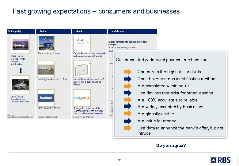 Fast growing expectations – consumers and businesses Customers today demand payment methods that :