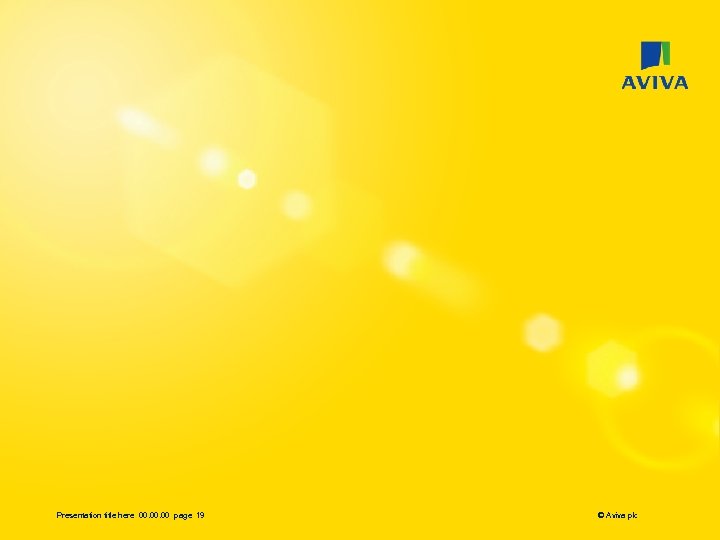 Presentation title here 00. 00 page 19 © Aviva plc 