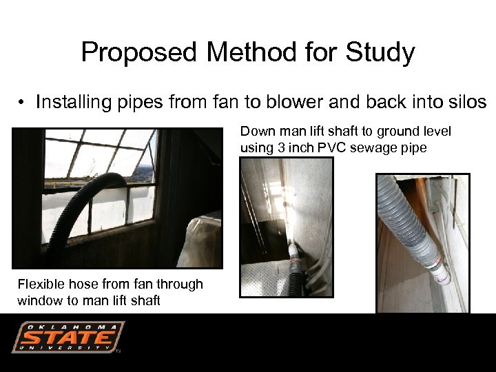Proposed Method for Study • Installing pipes from fan to blower and back into