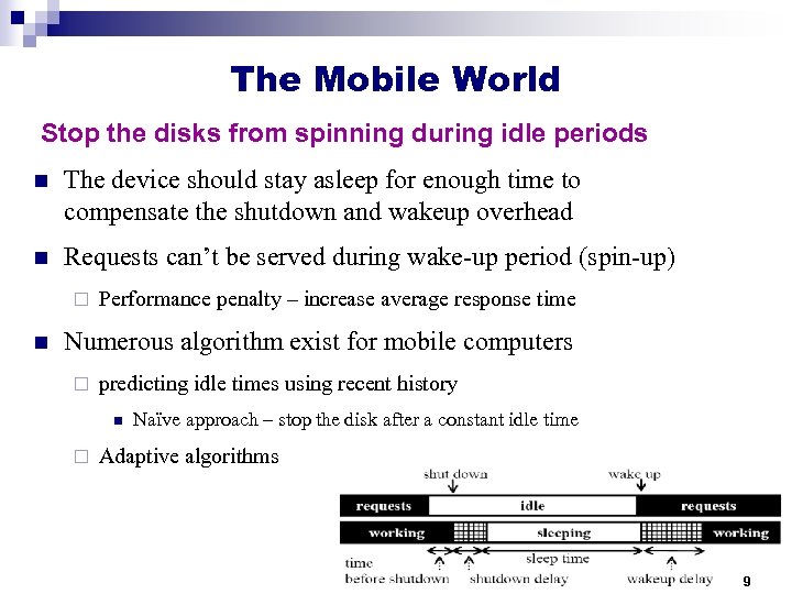 The Mobile World Stop the disks from spinning during idle periods n The device