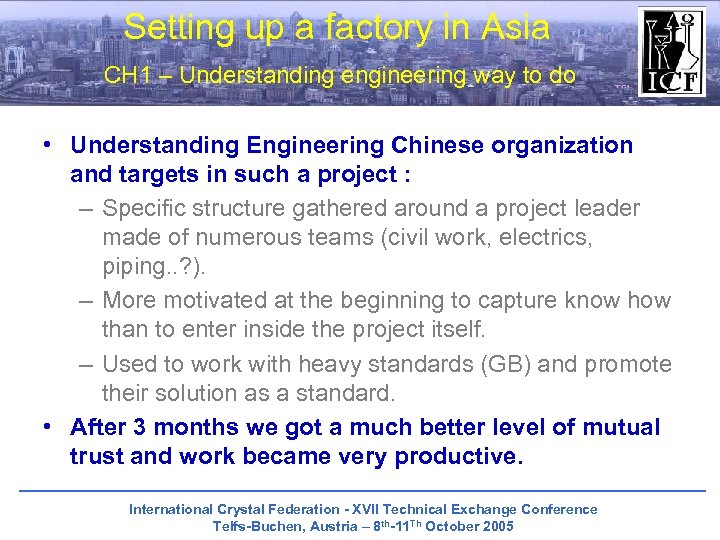 Setting up a factory in Asia CH 1 – Understanding engineering way to do