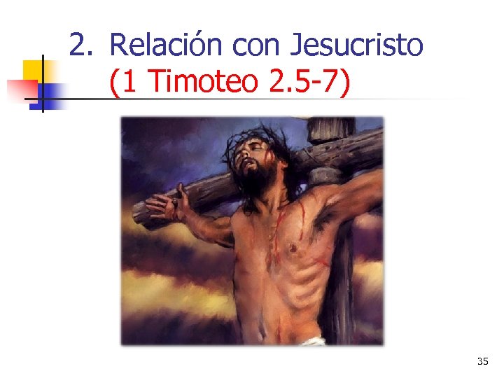 2. Relación con Jesucristo (1 Timoteo 2. 5 -7) 35 
