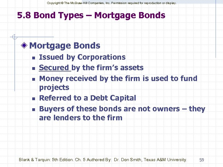 Copyright © The Mc. Graw-Hill Companies, Inc. Permission required for reproduction or display. 5.