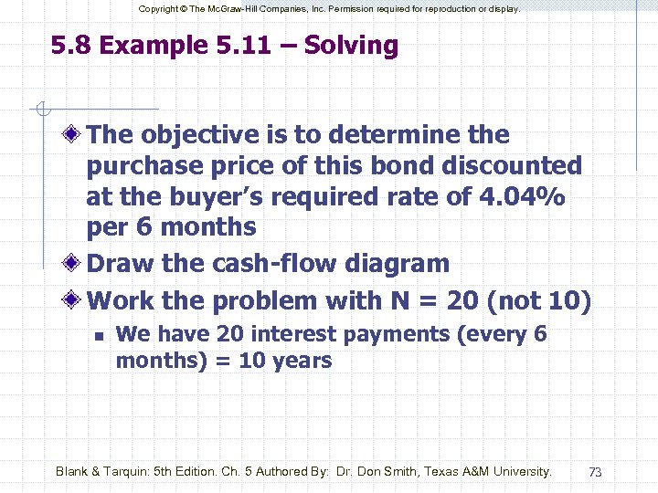 Copyright © The Mc. Graw-Hill Companies, Inc. Permission required for reproduction or display. 5.
