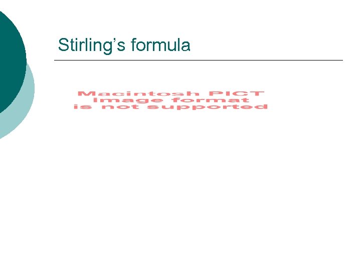 Stirling’s formula 