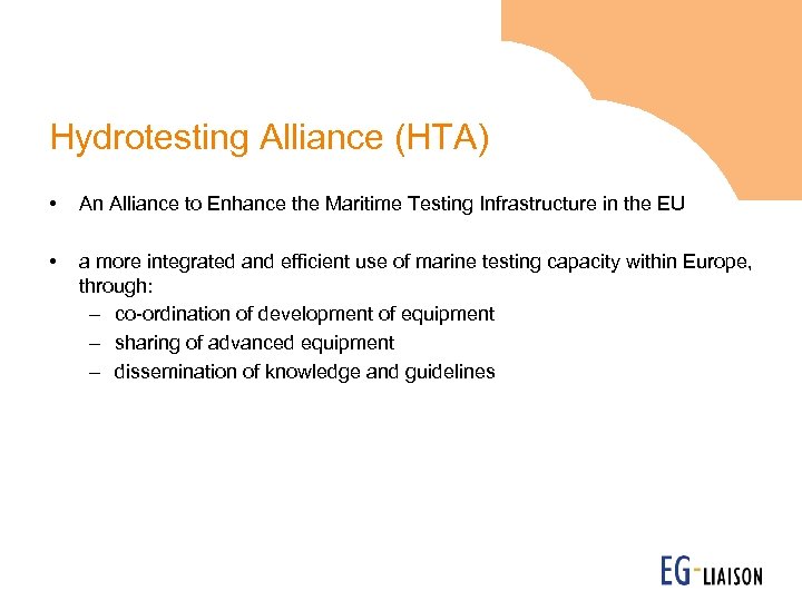 Hydrotesting Alliance (HTA) • An Alliance to Enhance the Maritime Testing Infrastructure in the