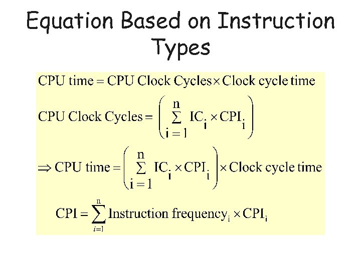 Equation Based on Instruction Types 