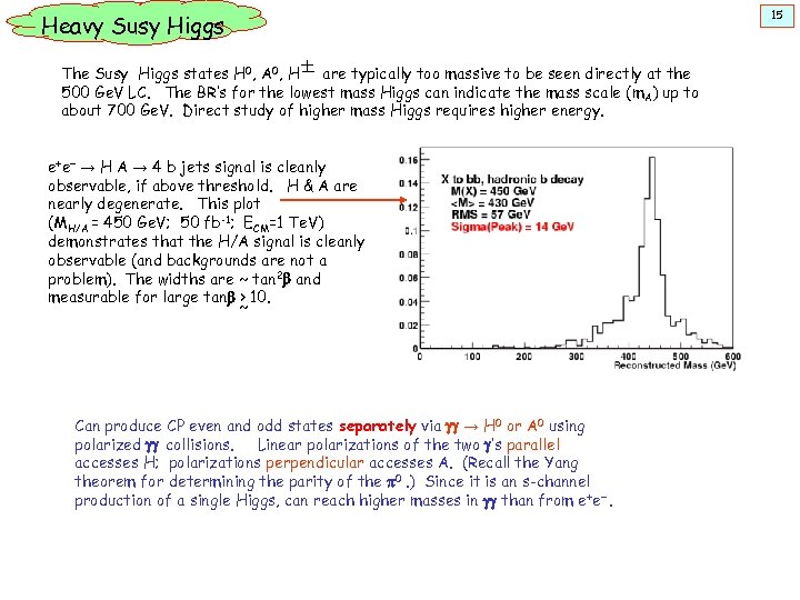 Heavy Susy Higgs The Susy Higgs states H 0, A 0, H are typically