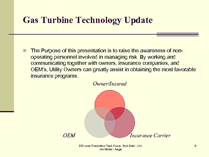 Gas Turbine Technology Update n The Purpose of this presentation is to raise the