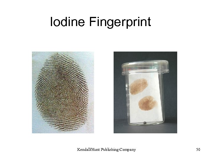 Iodine Fingerprint Kendall/Hunt Publishing Company 50 