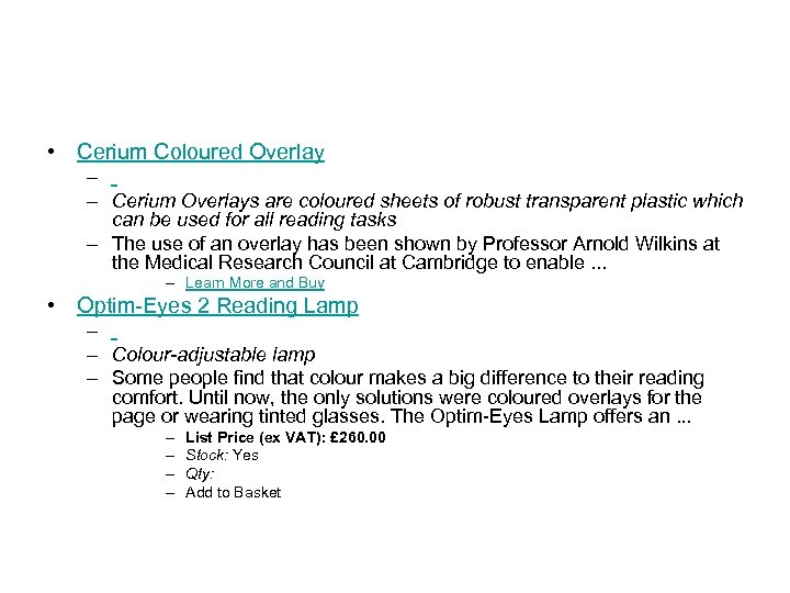  • Cerium Coloured Overlay – – Cerium Overlays are coloured sheets of robust