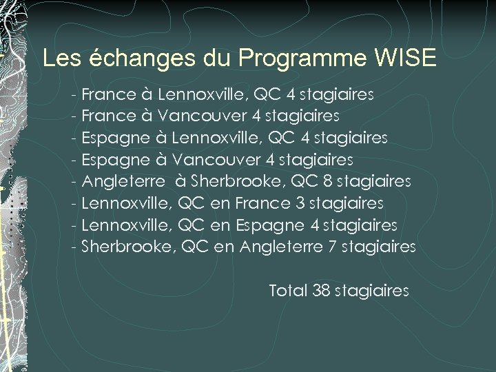 Les échanges du Programme WISE - France à Lennoxville, QC 4 stagiaires - France