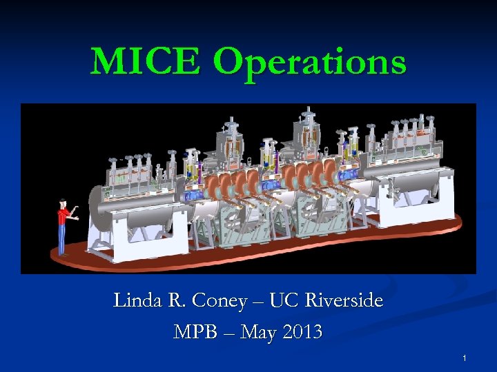 MICE Operations Linda R. Coney – UC Riverside MPB – May 2013 1 