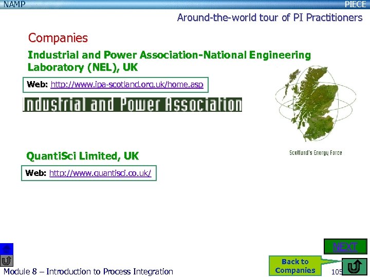 NAMP PIECE Around-the-world tour of PI Practitioners Companies Industrial and Power Association-National Engineering Laboratory