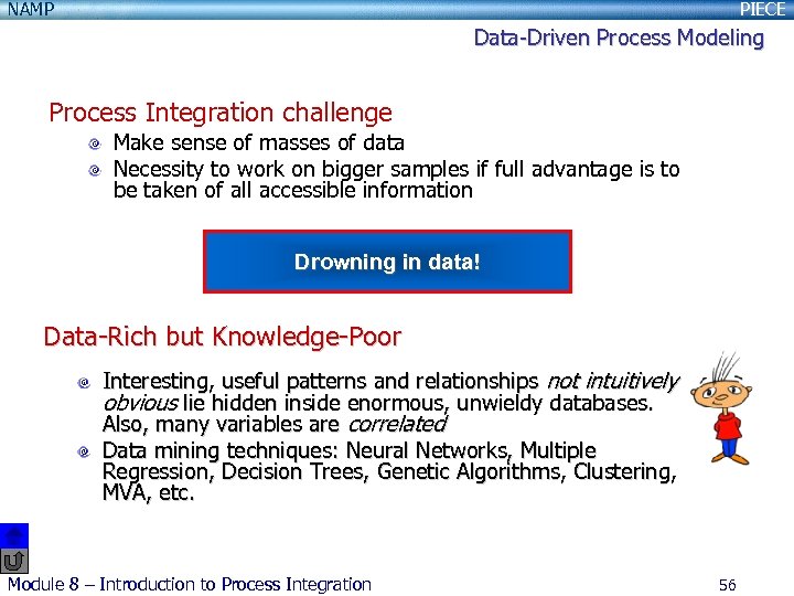NAMP PIECE Data-Driven Process Modeling Process Integration challenge Make sense of masses of data