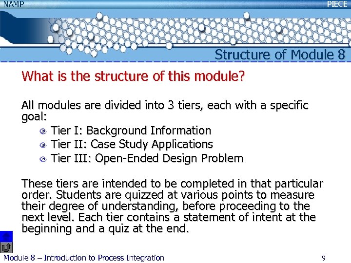 NAMP PIECE Structure of Module 8 What is the structure of this module? All