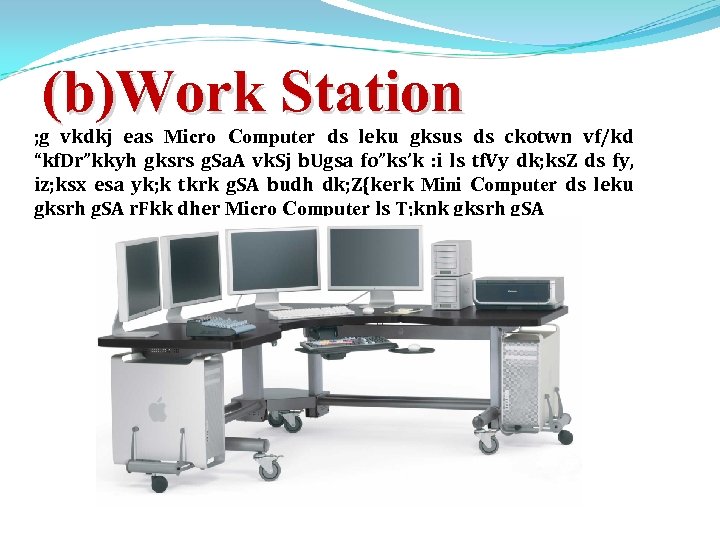 (b)Work Station ; g vkdkj eas Micro Computer ds leku gksus ds ckotwn vf/kd