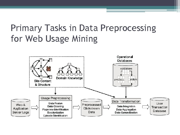 Primary Tasks in Data Preprocessing for Web Usage Mining 