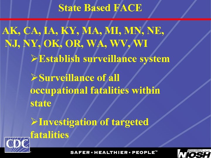 State Based FACE AK, CA, IA, KY, MA, MI, MN, NE, NJ, NY, OK,