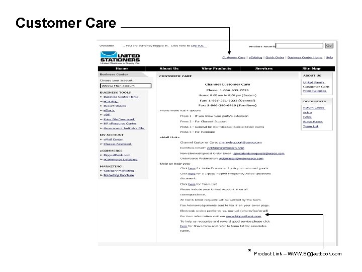 Customer Care * Product Link – WWW. Biggestbook. com 