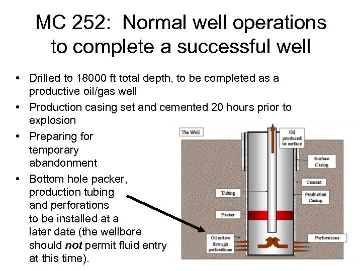 MC 252: Normal well operations to complete a successful well • Drilled to 18000