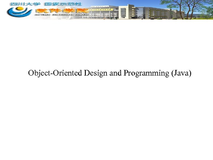 Object-Oriented Design and Programming (Java) 