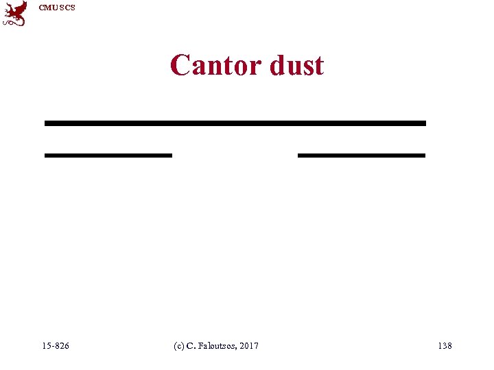 CMU SCS Cantor dust 15 -826 (c) C. Faloutsos, 2017 138 