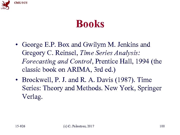 CMU SCS Books • George E. P. Box and Gwilym M. Jenkins and Gregory