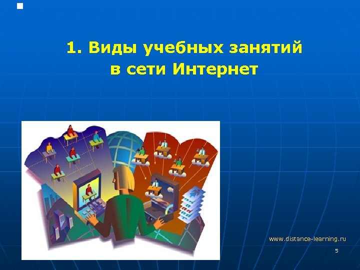  1. Виды учебных занятий в сети Интернет www. distance-learning. ru 5 