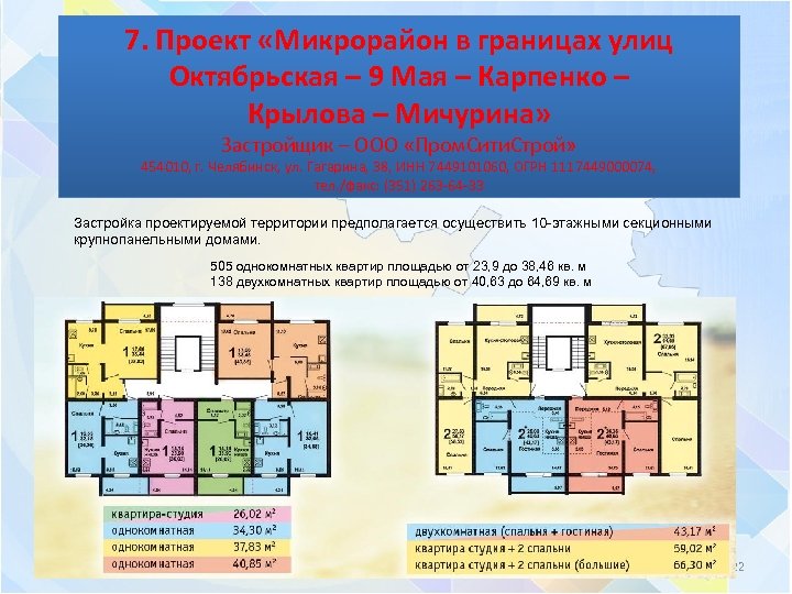 7. Проект «Микрорайон в границах улиц Октябрьская – 9 Мая – Карпенко – Крылова