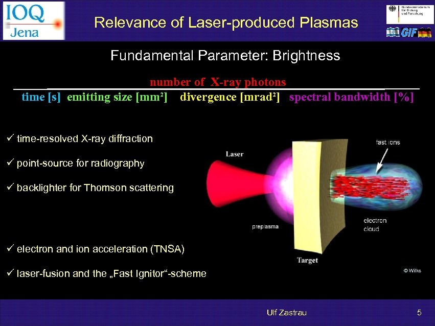 Relevance of Laser-produced Plasmas Fundamental Parameter: Brightness number of X-ray photons time [s] emitting