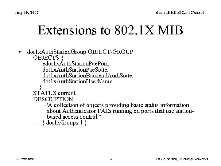 July 10, 2002 doc. : IEEE 802. 1 -02/xxxr 0 Extensions to 802. 1