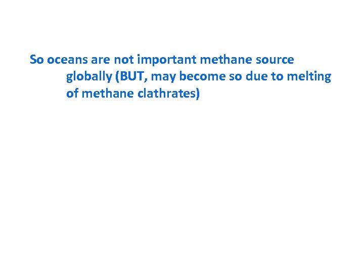So oceans are not important methane source globally (BUT, may become so due to