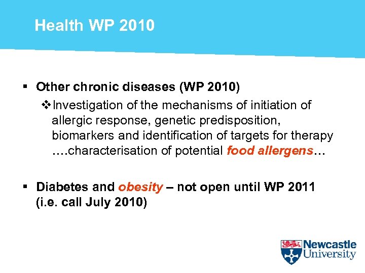 Health WP 2010 § Other chronic diseases (WP 2010) v. Investigation of the mechanisms